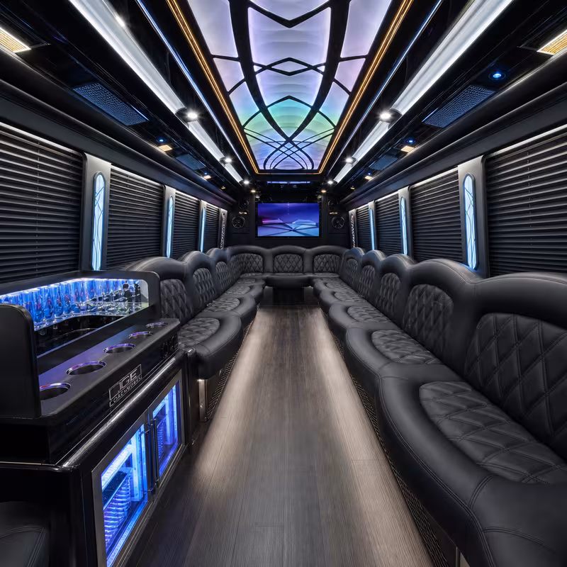 15 Passenger Party Bus Interior