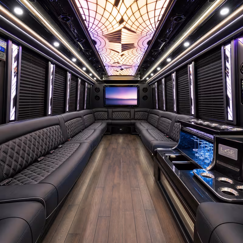 20 Passenger Party Bus Interior