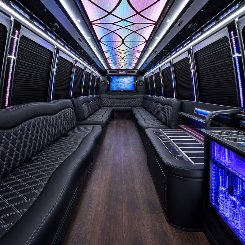 25 Passenger Party Bus Interior