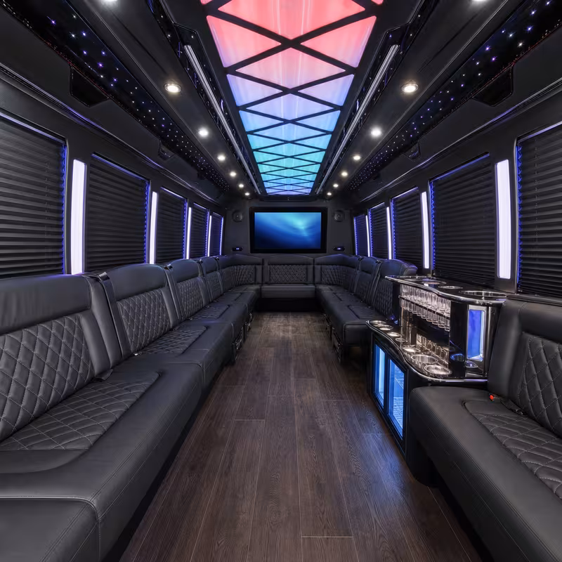 30 Passenger Party Bus Interior