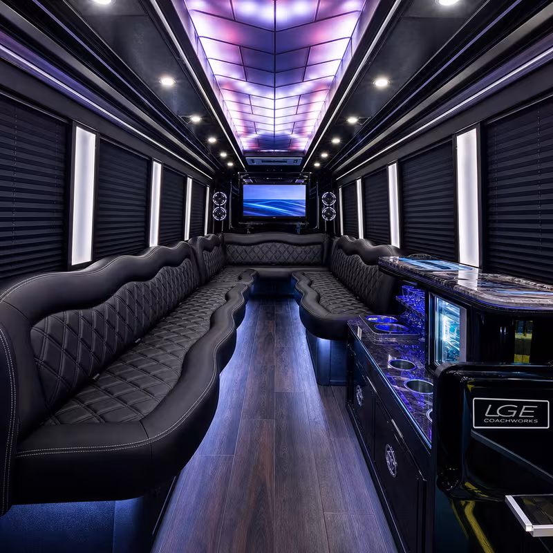 30 Passenger Party Bus Interior