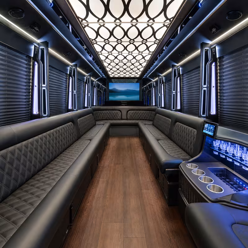 40 Passenger Party Bus Interior