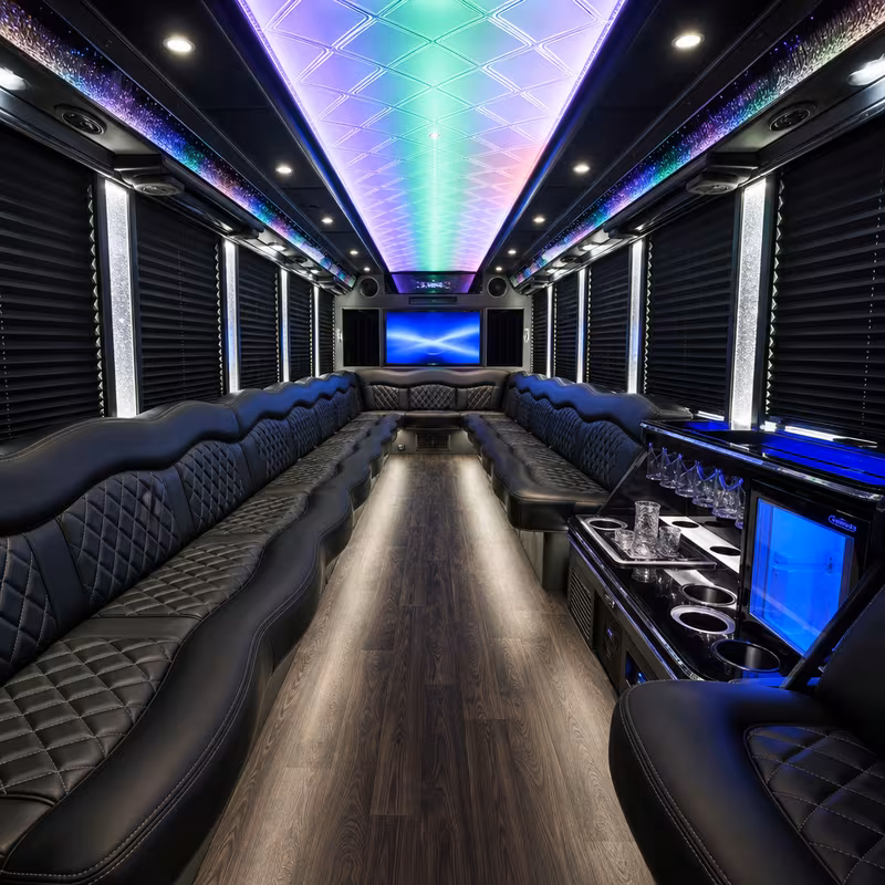 40 Passenger Party Bus Interior