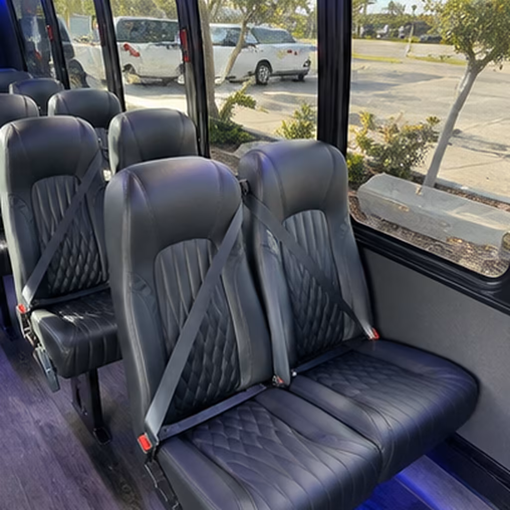 Oakland Airport Shuttle & Transportation party bus interior