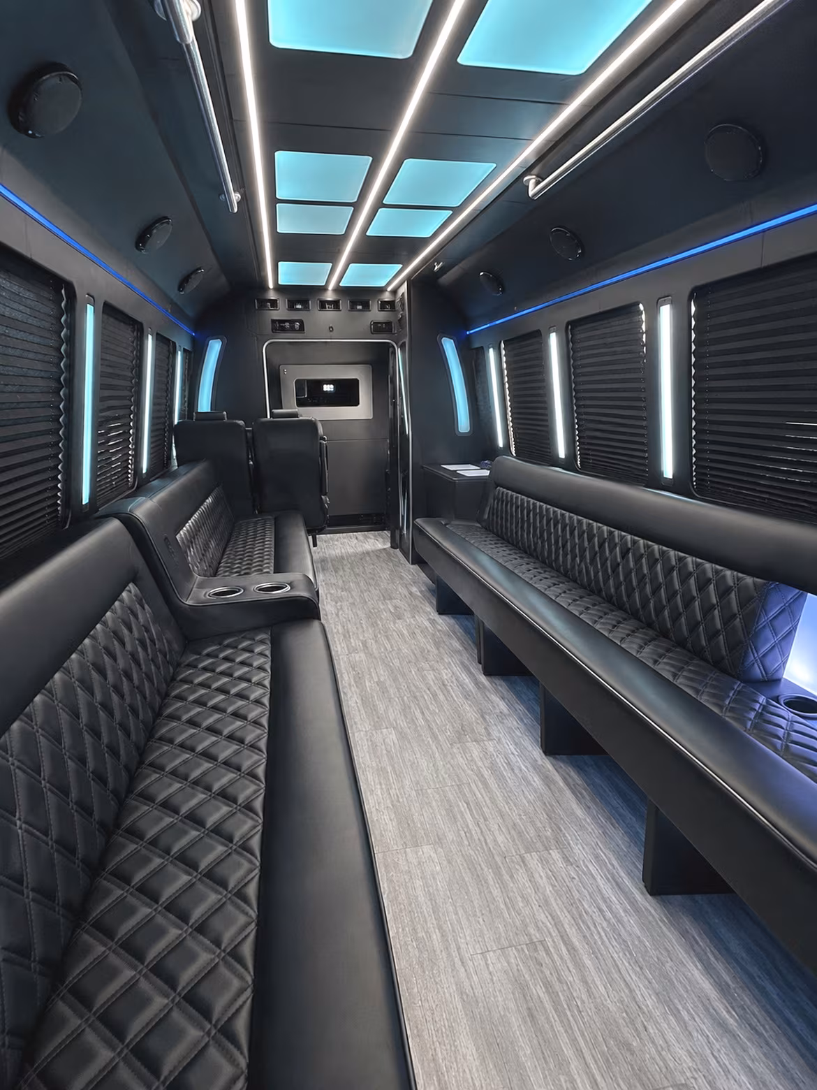 Oakland Birthday, Sweet 16, & Quinceañera Transportation party bus interior