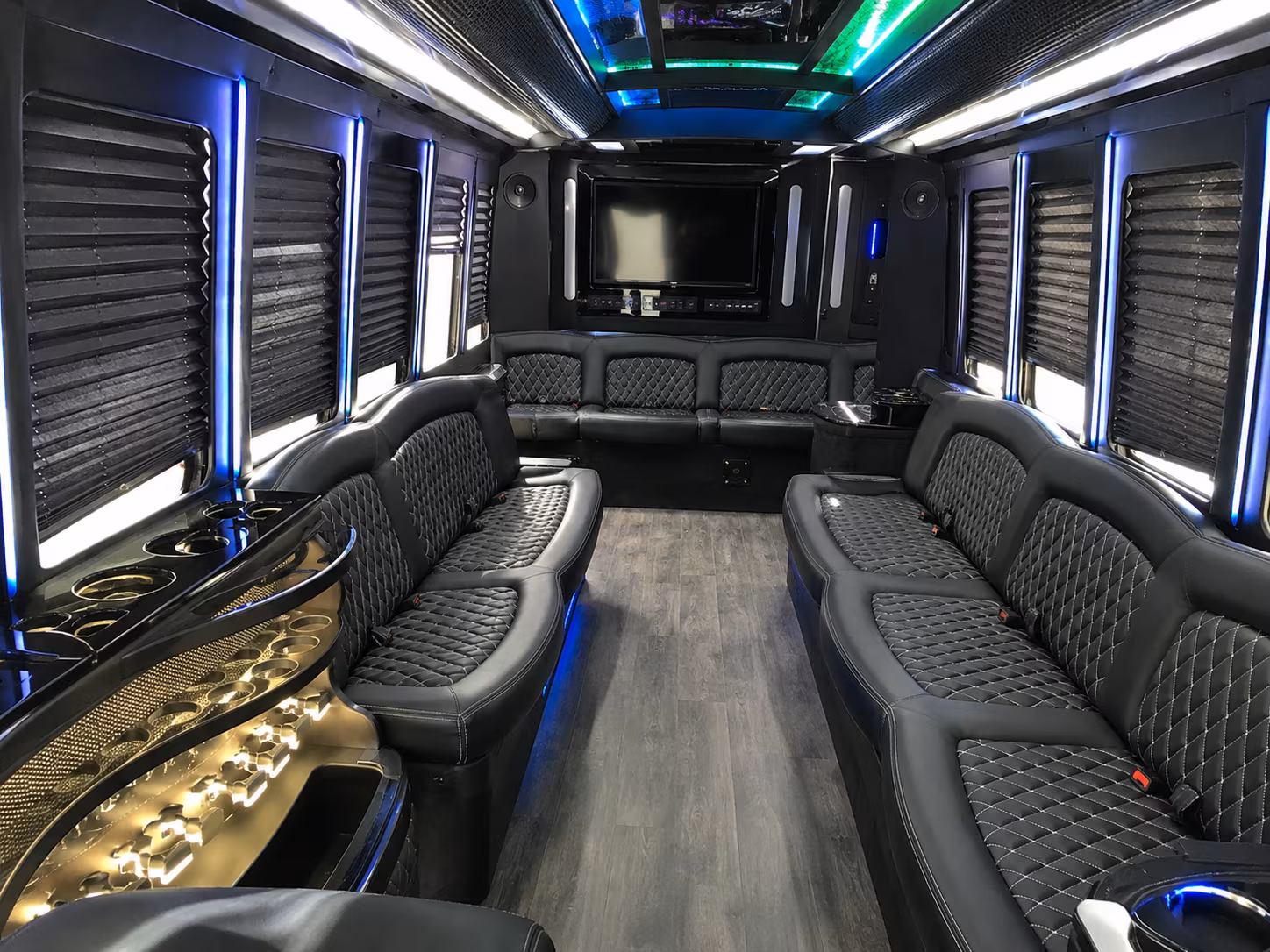 Oakland Concert & Music Festival Transportation party bus interior