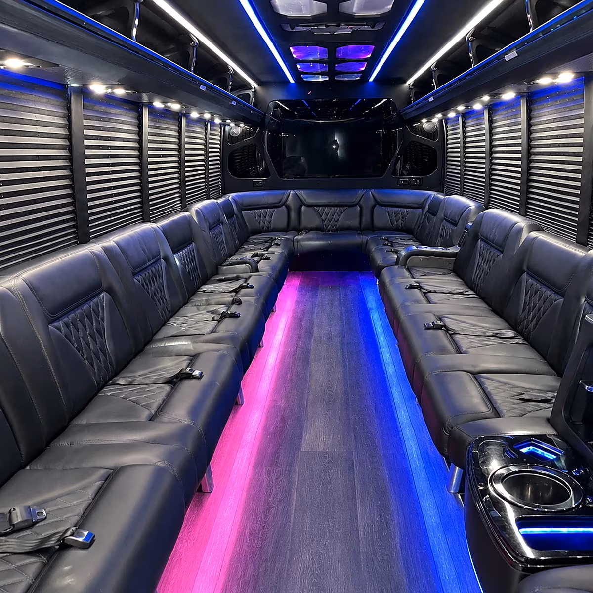 Oakland Private Event Transportation party bus interior