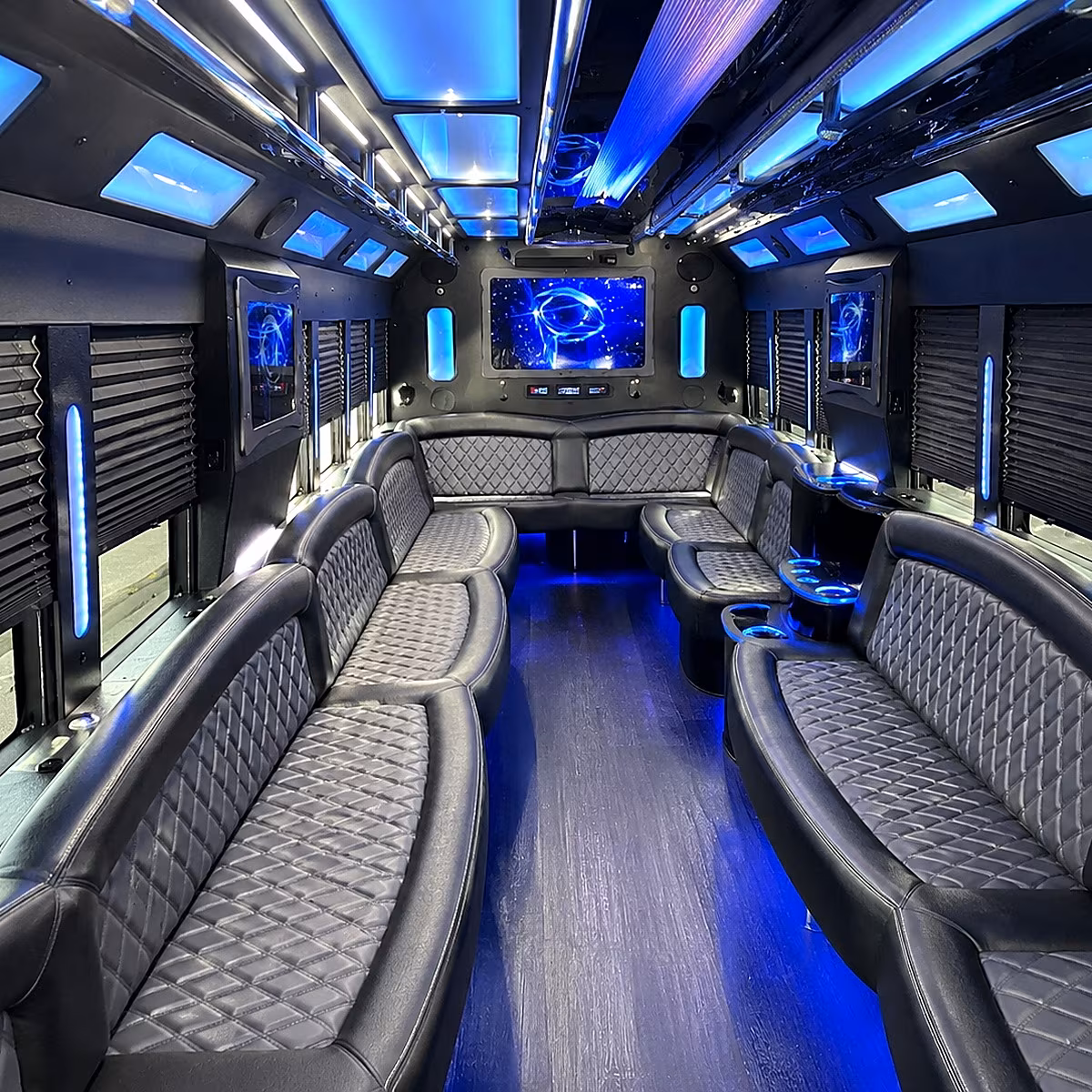 Oakland Prom & Homecoming Transportation party bus interior