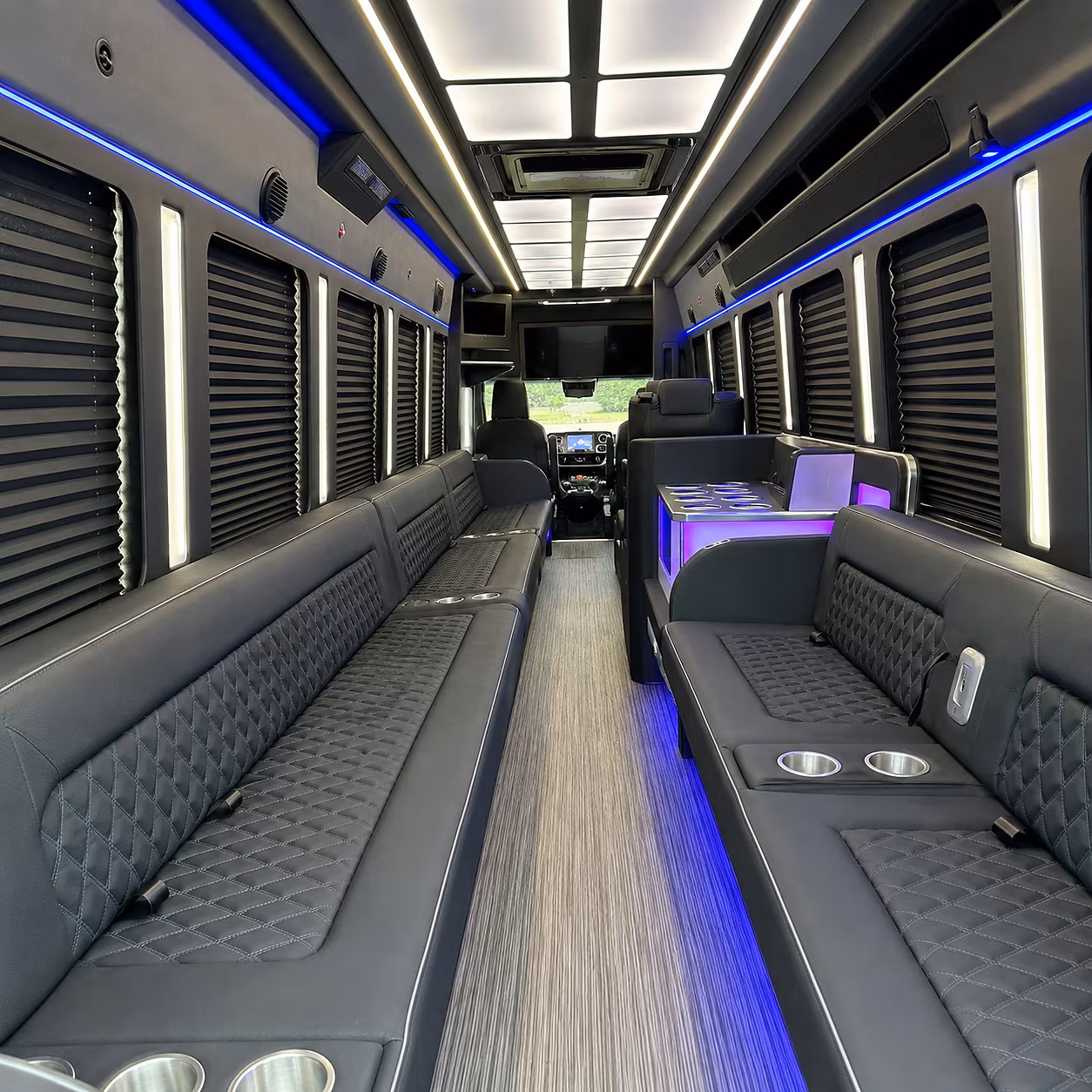 Oakland Prom & Homecoming Transportation party bus interior