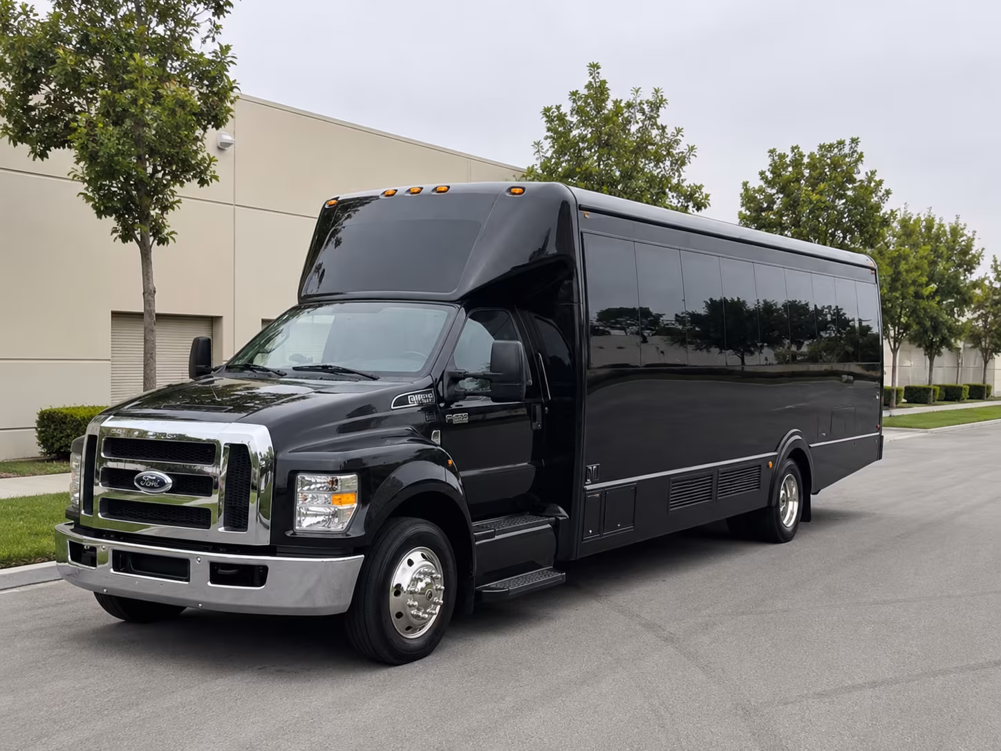 Oakland Wedding Transportation party bus exterior