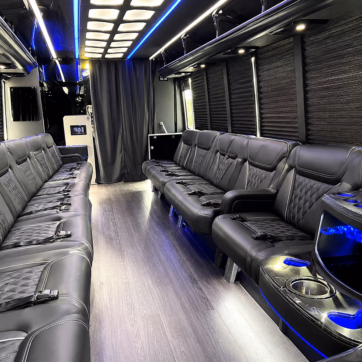 Oakland Winery Tour & Pub Crawl Transportation party bus interior