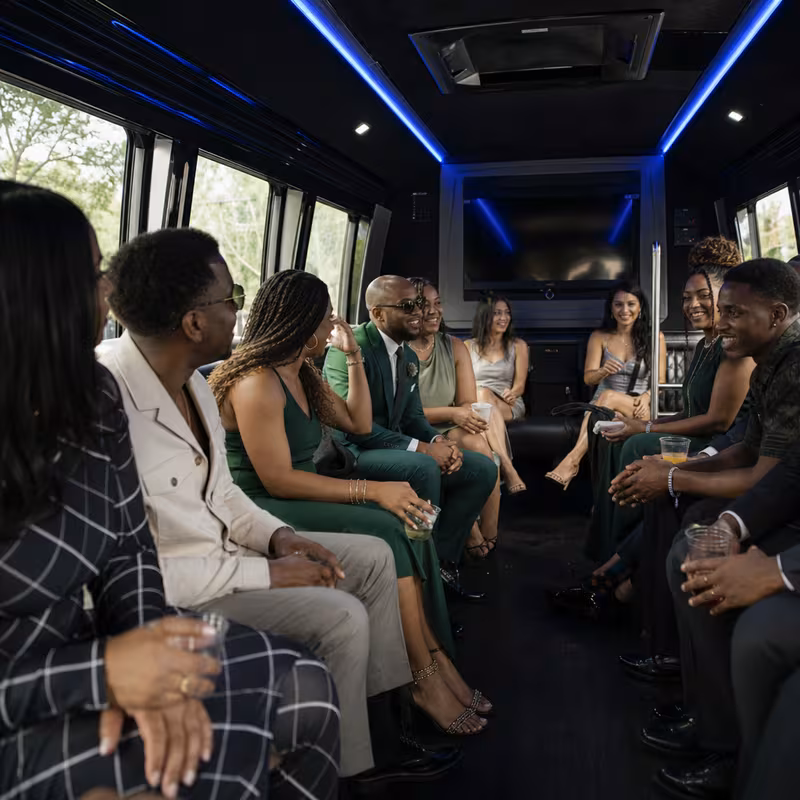 Black Mercedes Sprinter van staged for an Oakland Private Event Transportation group